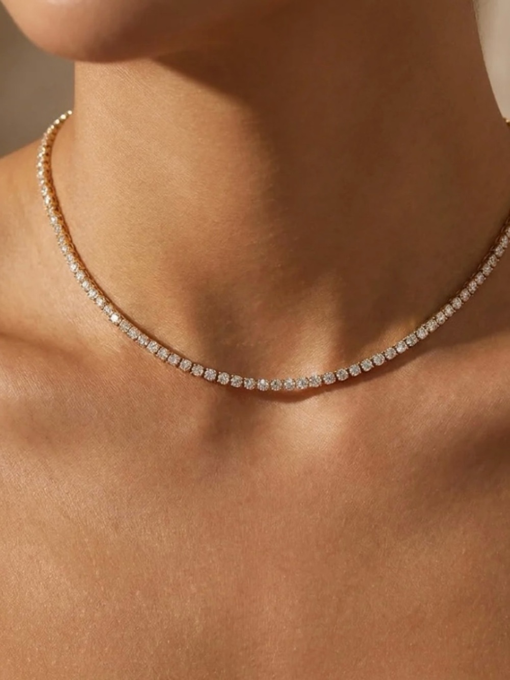 Silver CZ Tennis Necklace - Women Jewelry